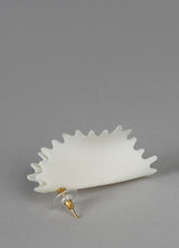 Actinia Big Earring, White & Golden Luster